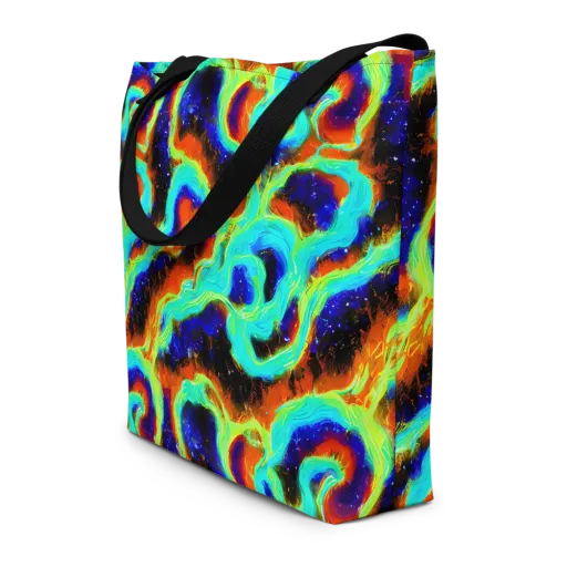 Solar Seafoam on a Large Tote Bag W/ Pocket
