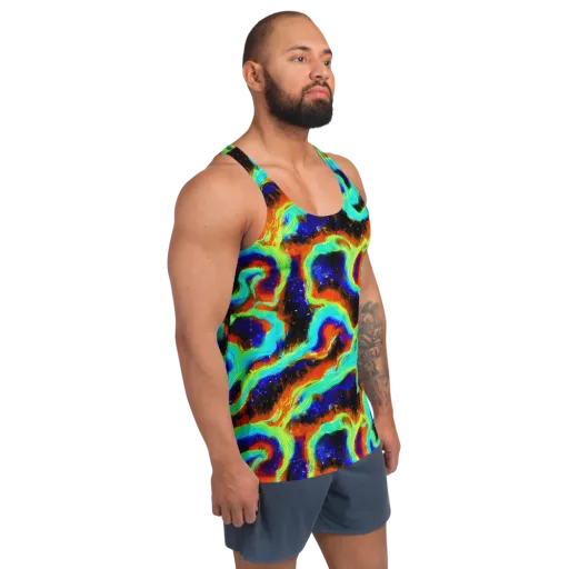 Solar Seafoam on a Men's Tank Top