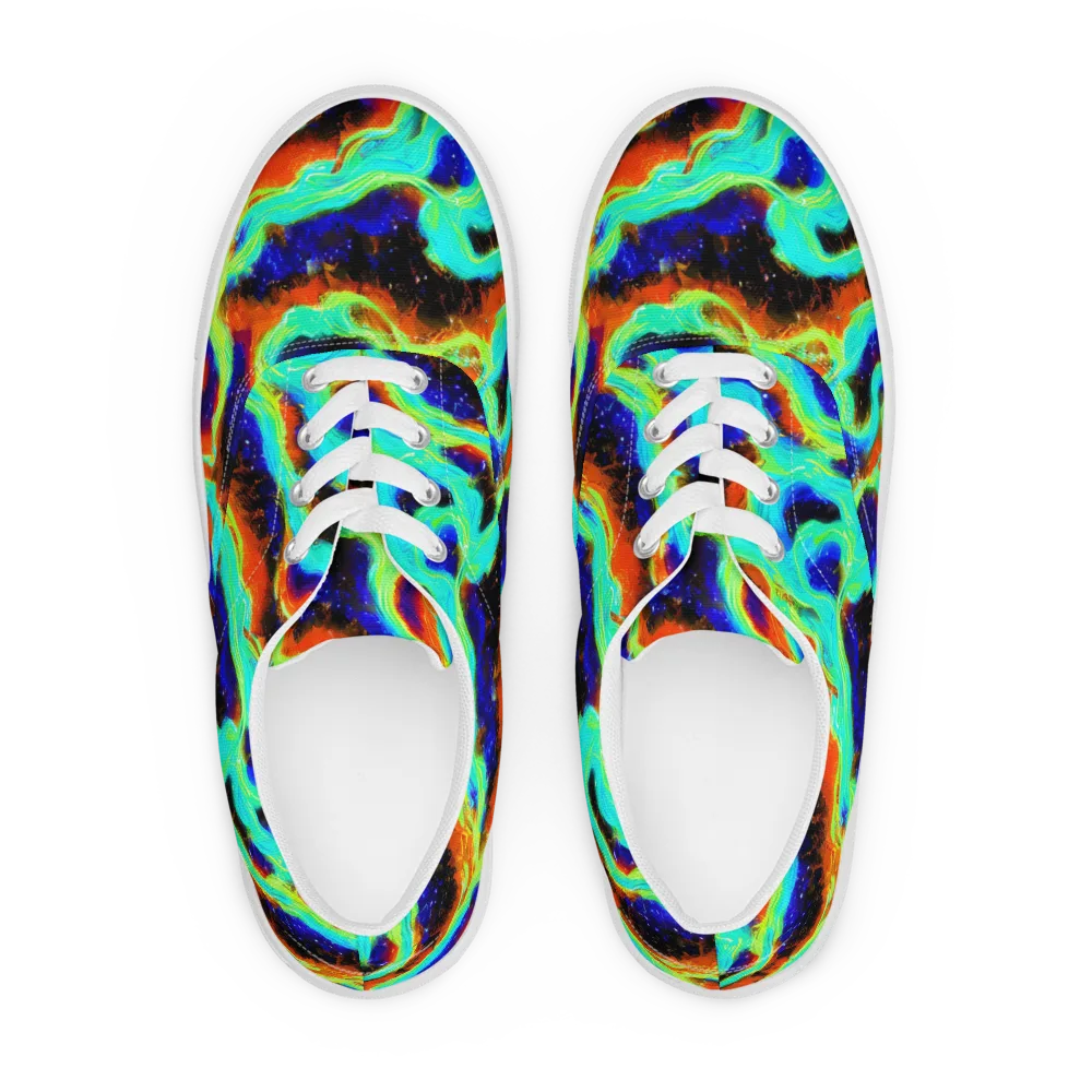 Solar Seafoam on Men's Lace-Up Canvas Shoes — Front
