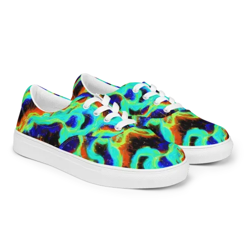 Solar Seafoam on a Men's Lace-Up Canvas Shoes