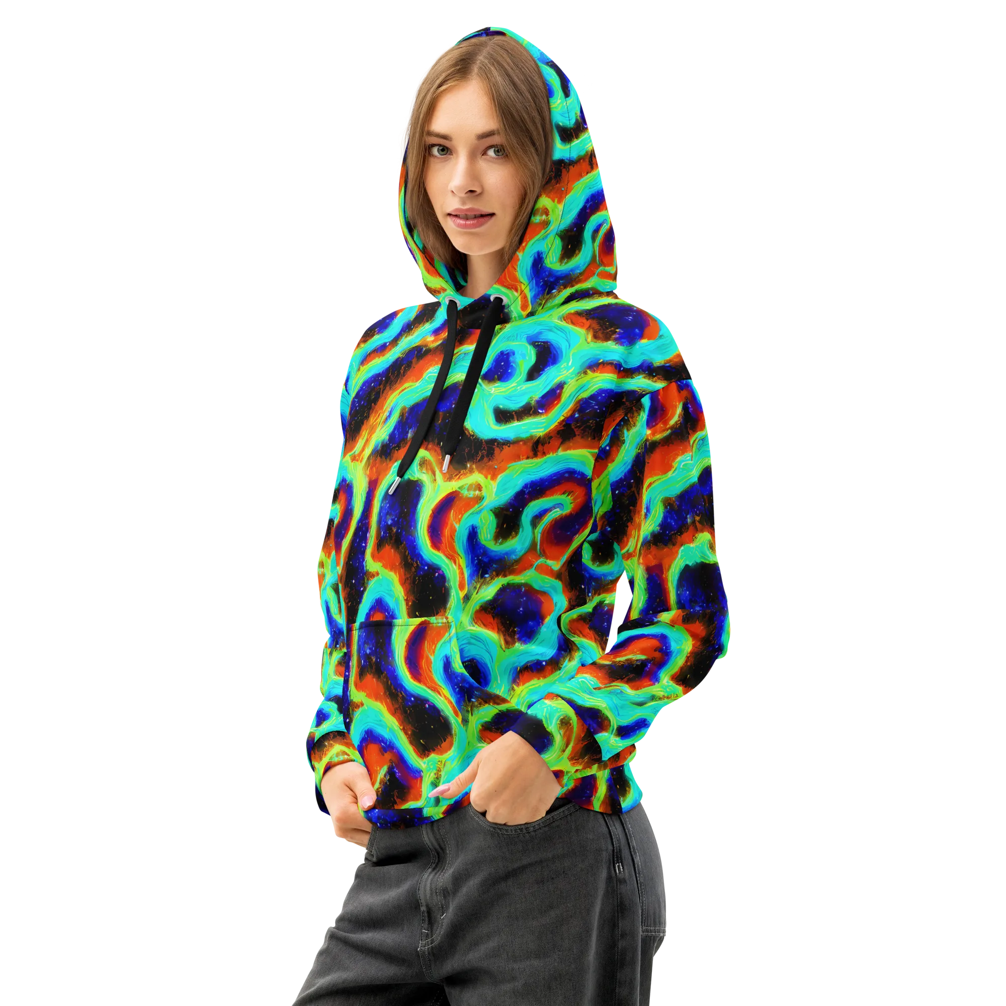 Solar Seafoam on Cotton Hoodie — Left Front