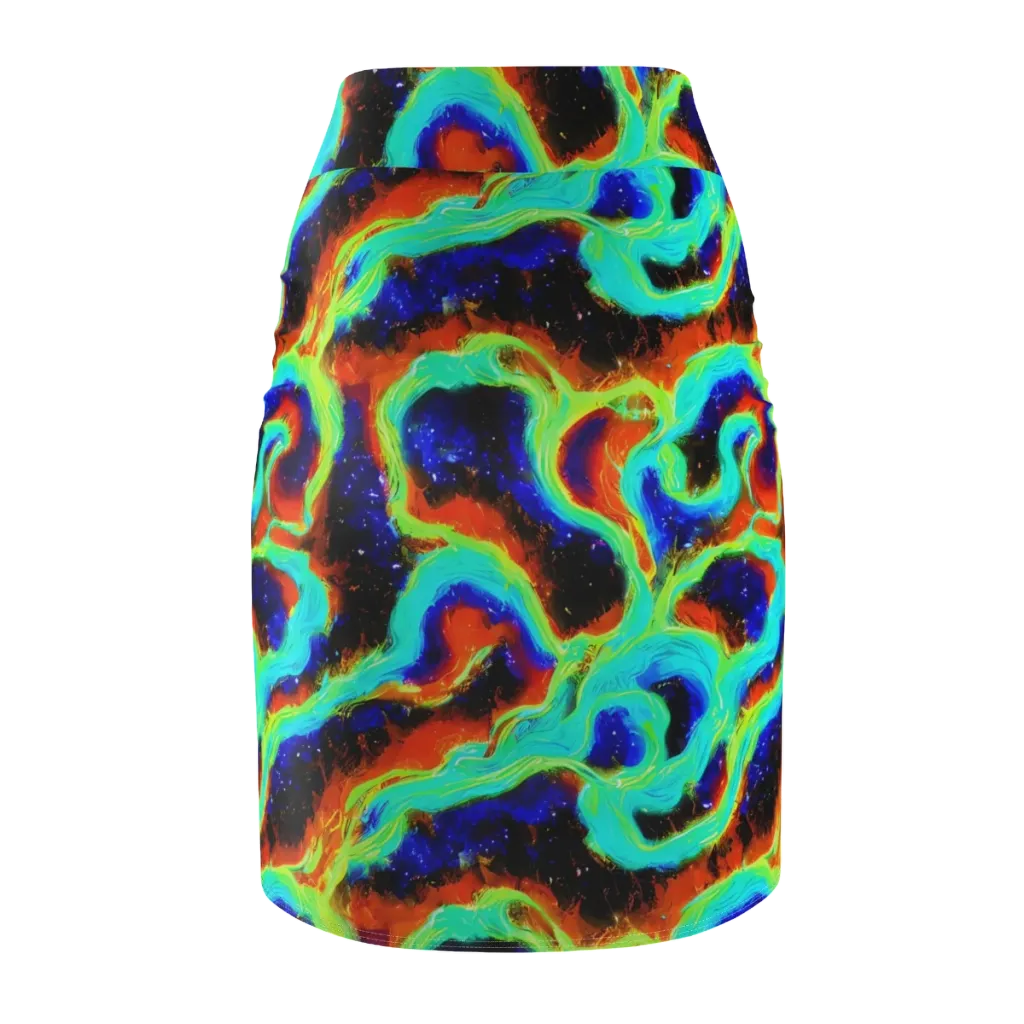Solar Seafoam on Pencil Skirt — Back