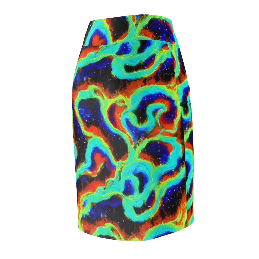 Solar Seafoam on Pencil Skirt — Back Side