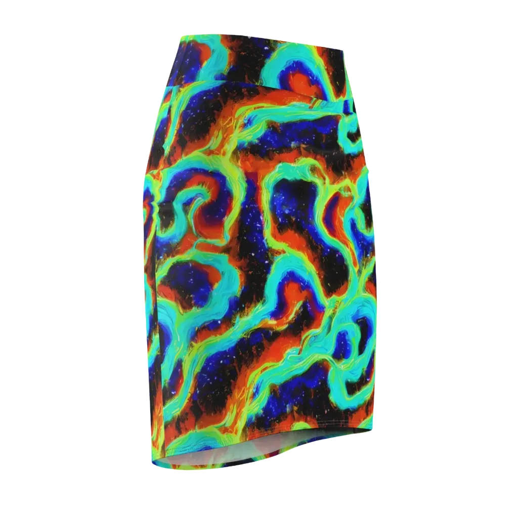 Solar Seafoam on Pencil Skirt — Front Side
