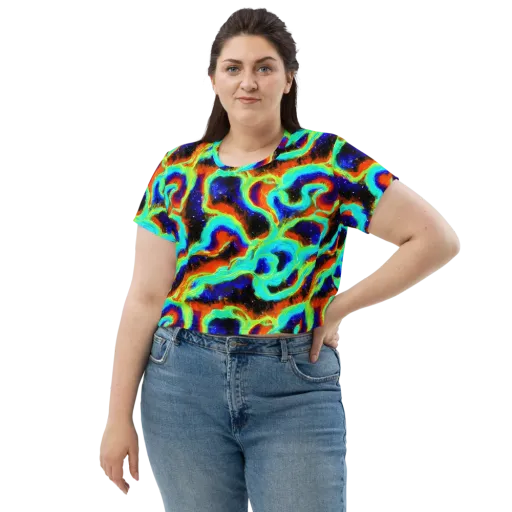 Solar Seafoam on a Crop Tee