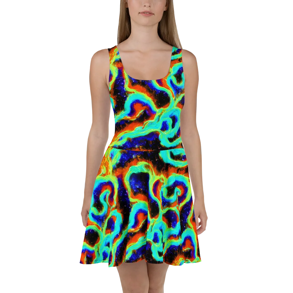 Solar Seafoam on Skater Dress — Front