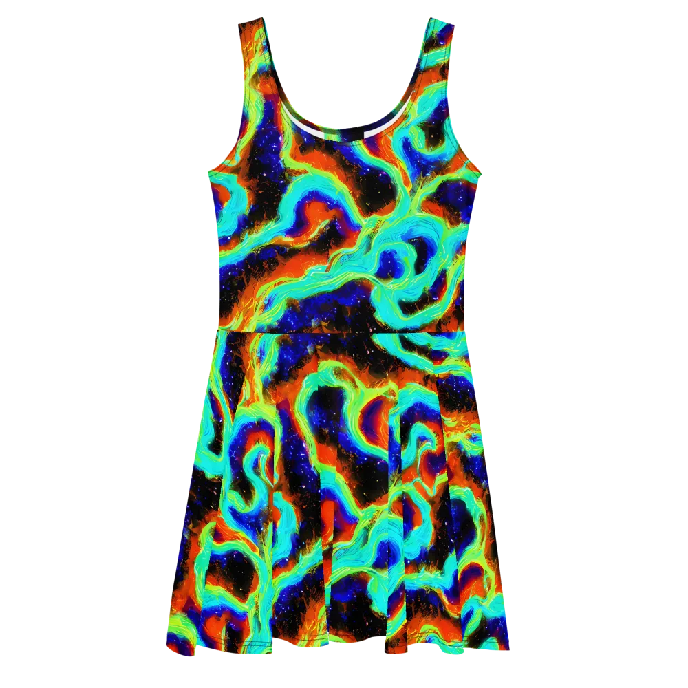 Solar Seafoam on Skater Dress — Front