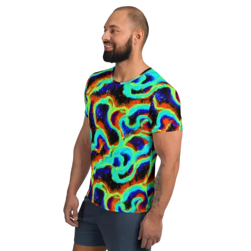 Solar Seafoam on a Men's Athletic T-Shirt