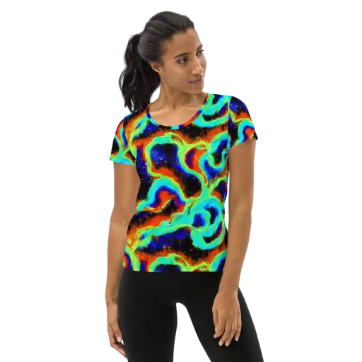 Solar Seafoam on a Women's Athletic T-Shirt