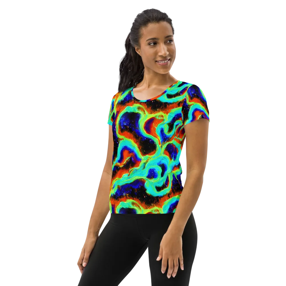 Solar Seafoam on Women's Athletic T-Shirt — Left