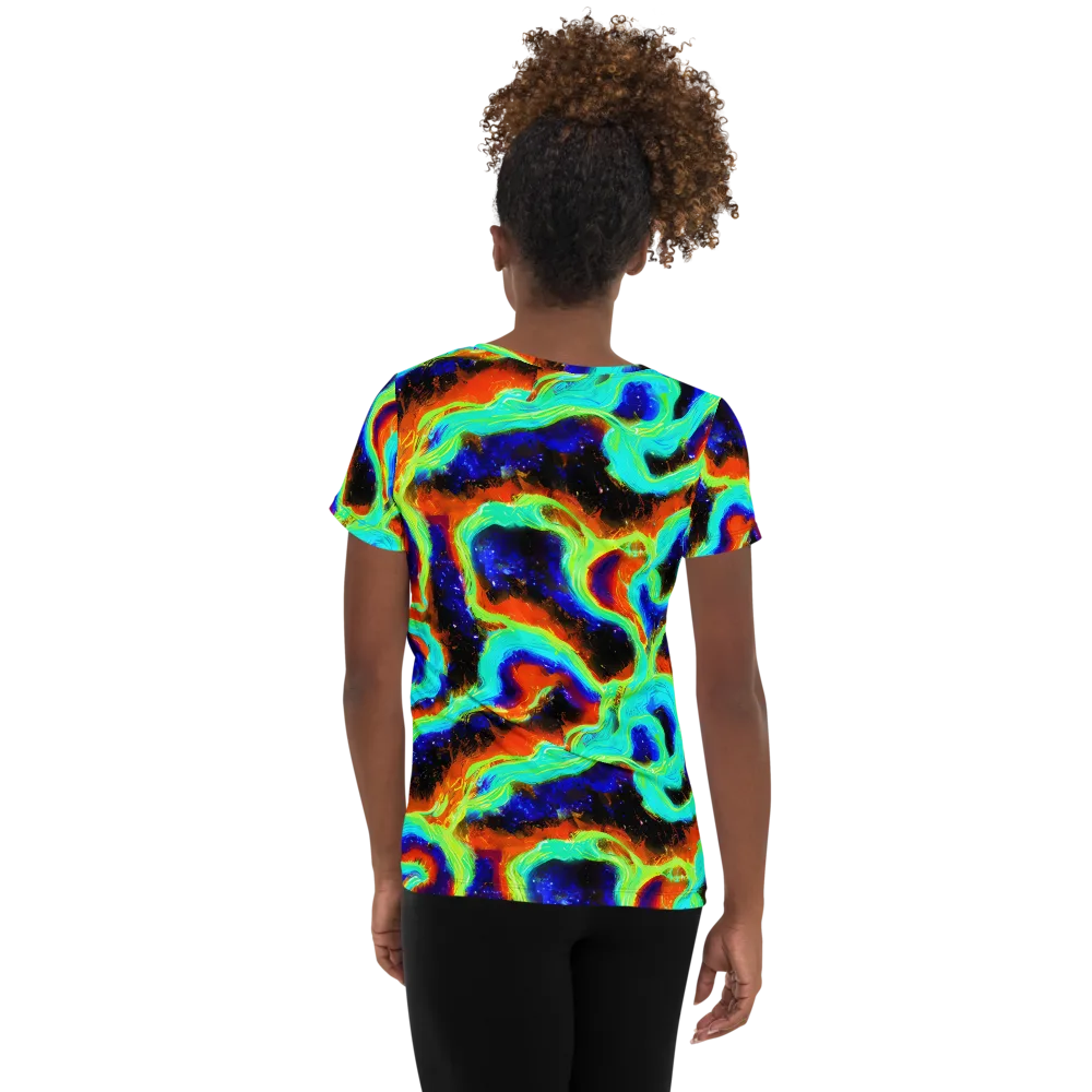 Solar Seafoam on Women's Athletic T-Shirt — Back