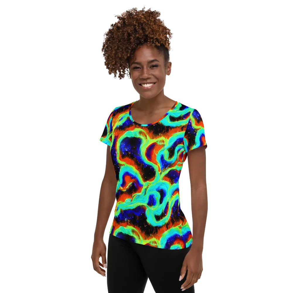 Solar Seafoam on Women's Athletic T-Shirt — Left