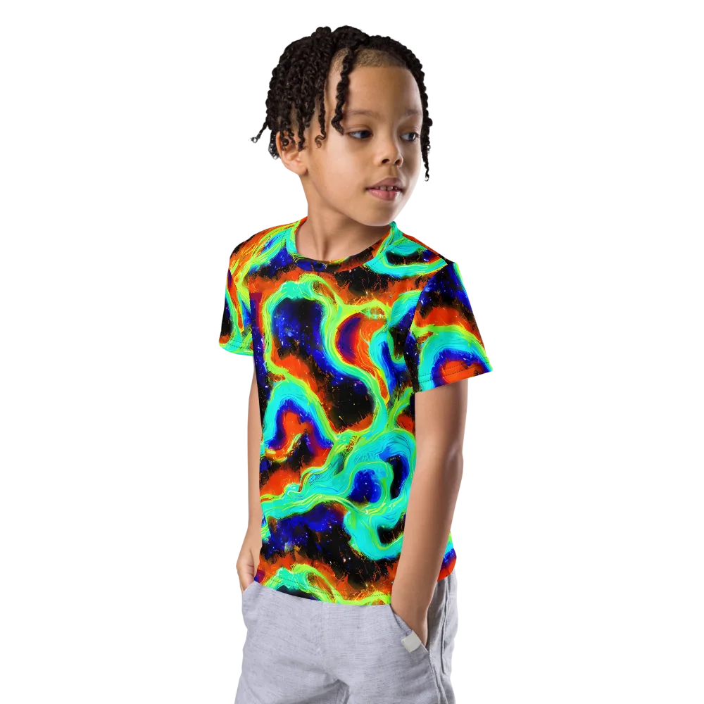 Solar Seafoam on Kids Crew Neck T-Shirt — Left Front