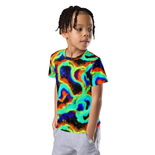 Solar Seafoam on a Kids Crew Neck T-Shirt