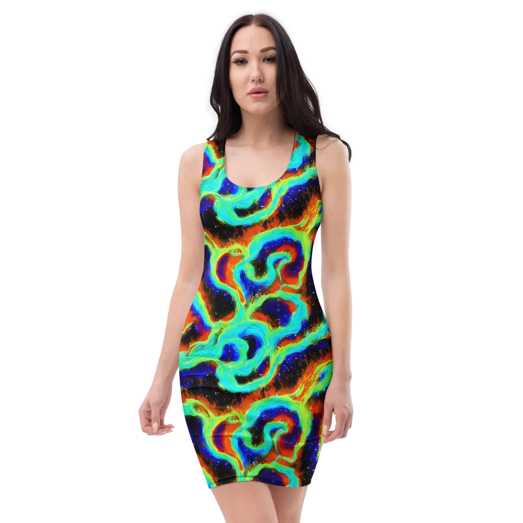 Solar Seafoam on Bodycon Dress — Front