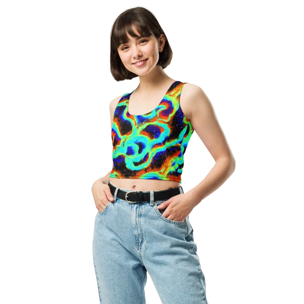 Solar Seafoam on Crop Top — Front