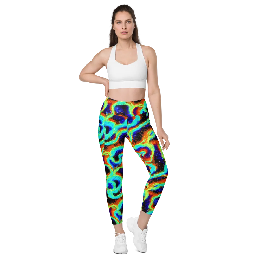 Solar Seafoam on Leggings with Pockets — Front