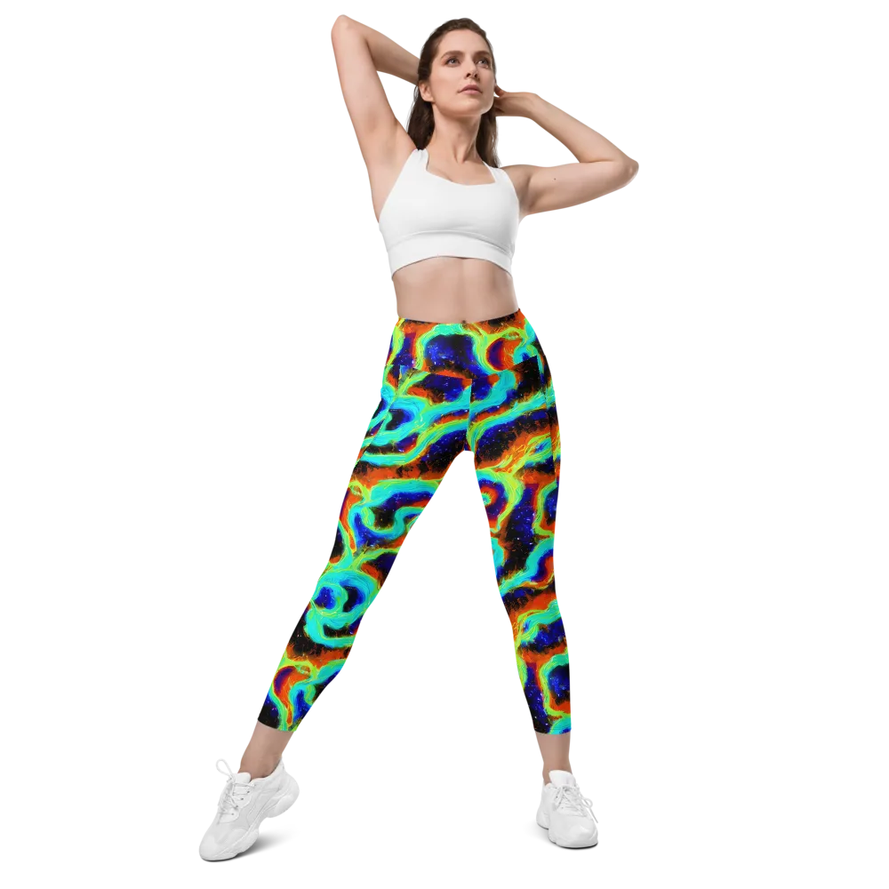 Solar Seafoam on Leggings with Pockets — Front