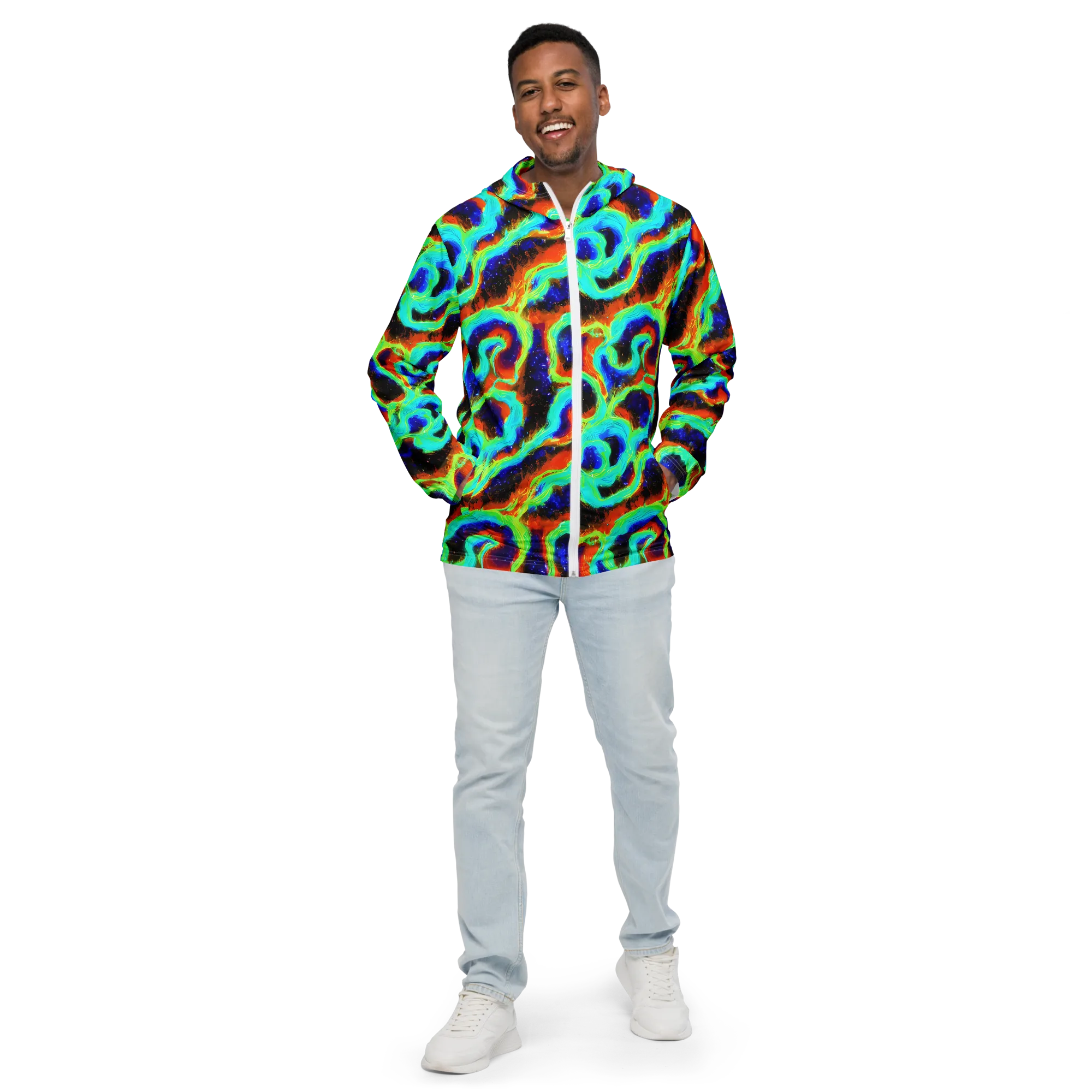 Solar Seafoam on Men's Windbreaker — Front