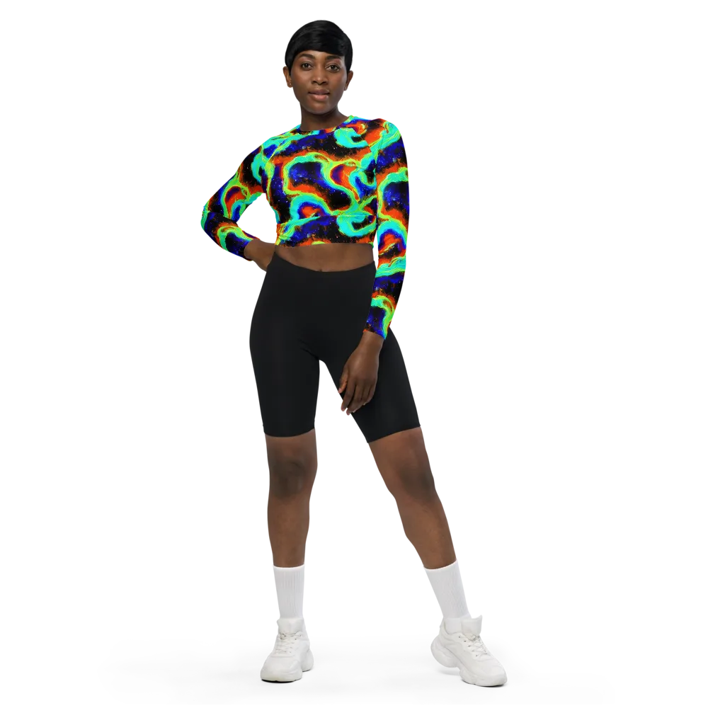 Solar Seafoam on Long Sleeve Crop Top — Front