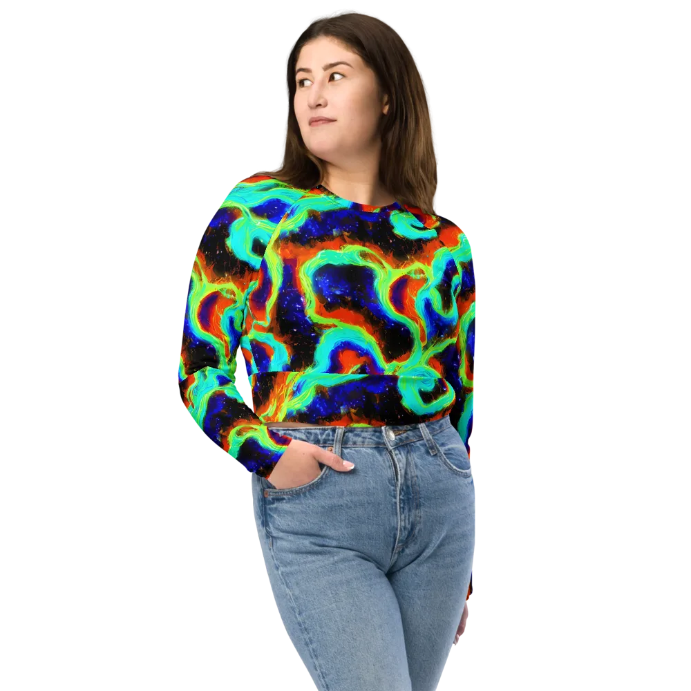 Solar Seafoam on Long Sleeve Crop Top — Front
