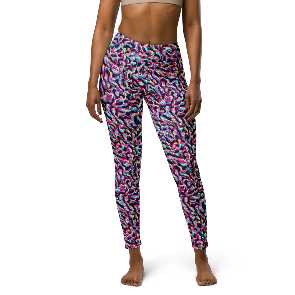 The Chromatic Wave on Yoga Leggings — Front