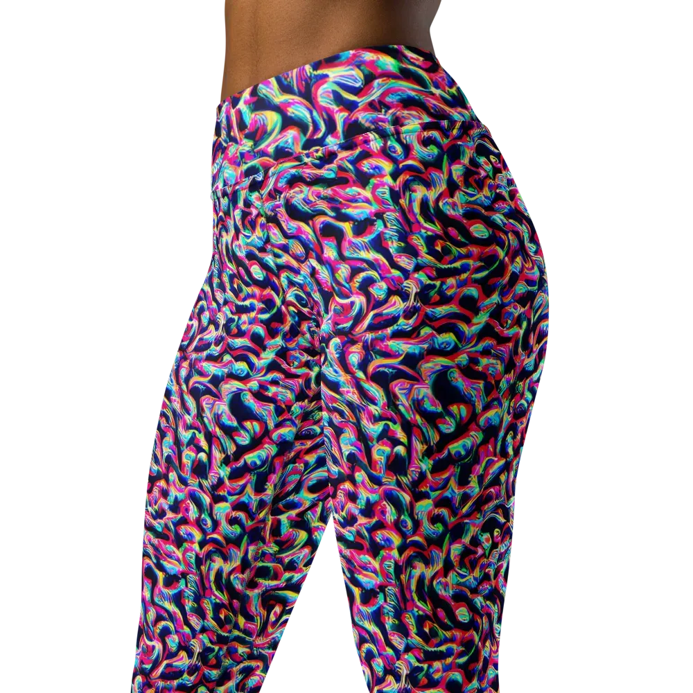 The Chromatic Wave on Yoga Leggings — Left Front
