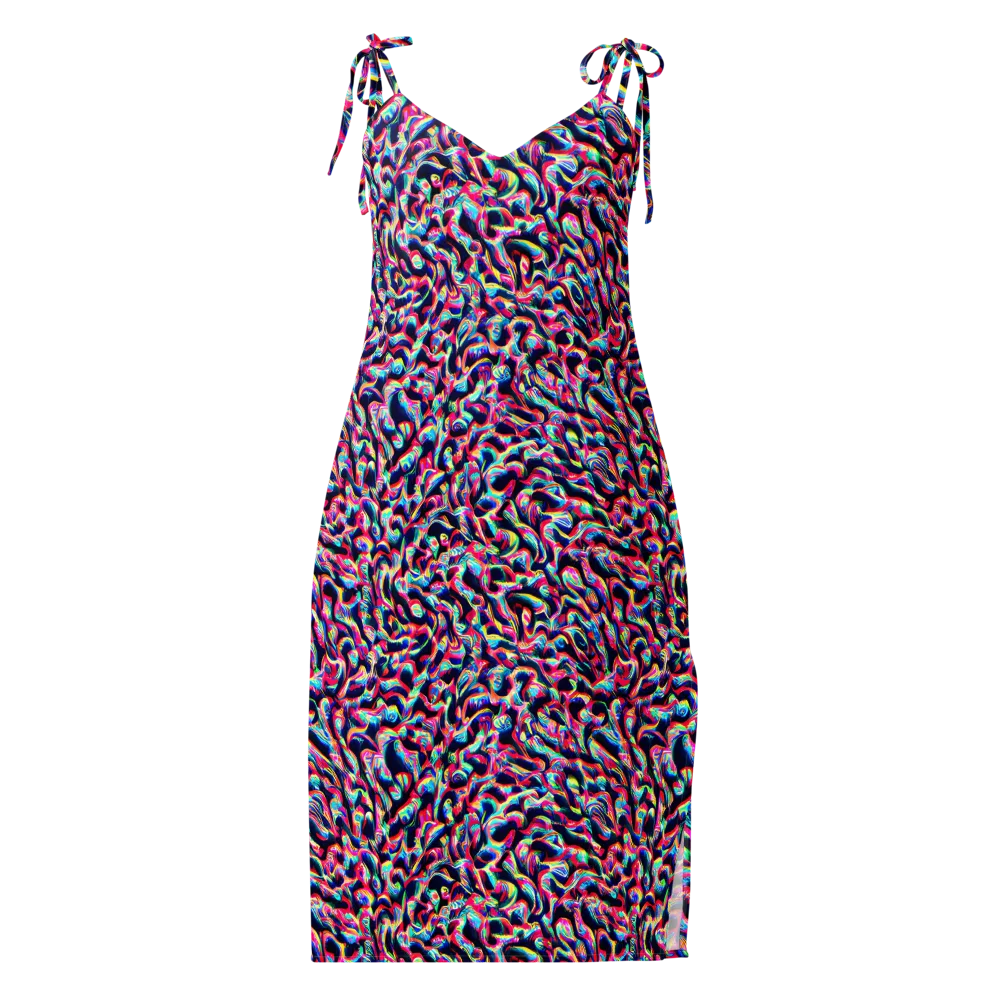 The Chromatic Wave on Slip Dress — Front