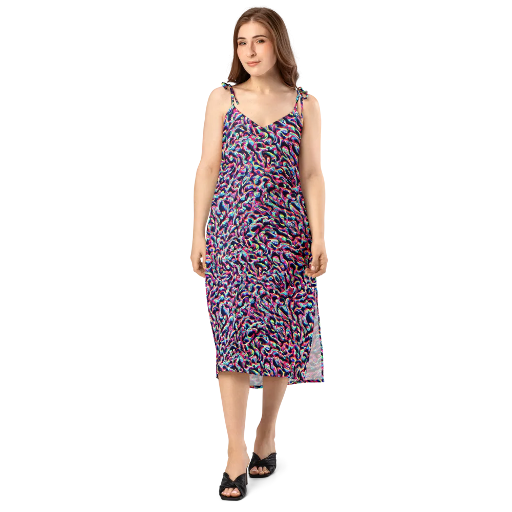 The Chromatic Wave on Slip Dress — Front