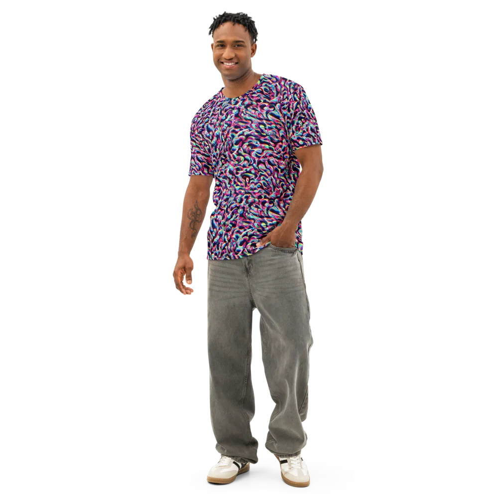 The Chromatic Wave on Men's Cotton Crew Neck T-Shirt — Front