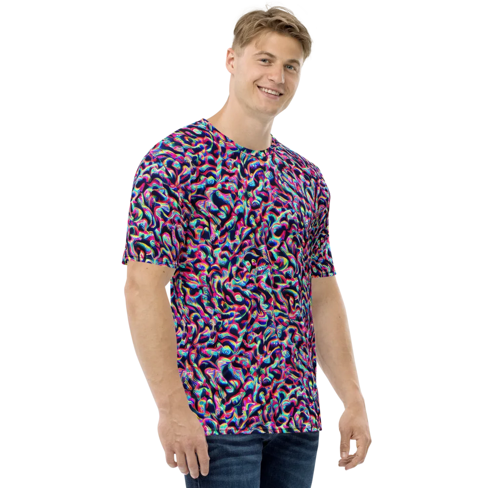 The Chromatic Wave on Men's Crew Neck T-Shirt — Right