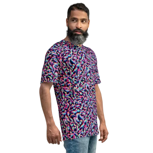 The Chromatic Wave on a Men's Crew Neck T-Shirt