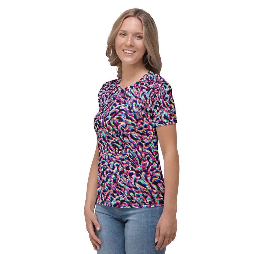 The Chromatic Wave on Women's Crew Neck T-Shirt — Left