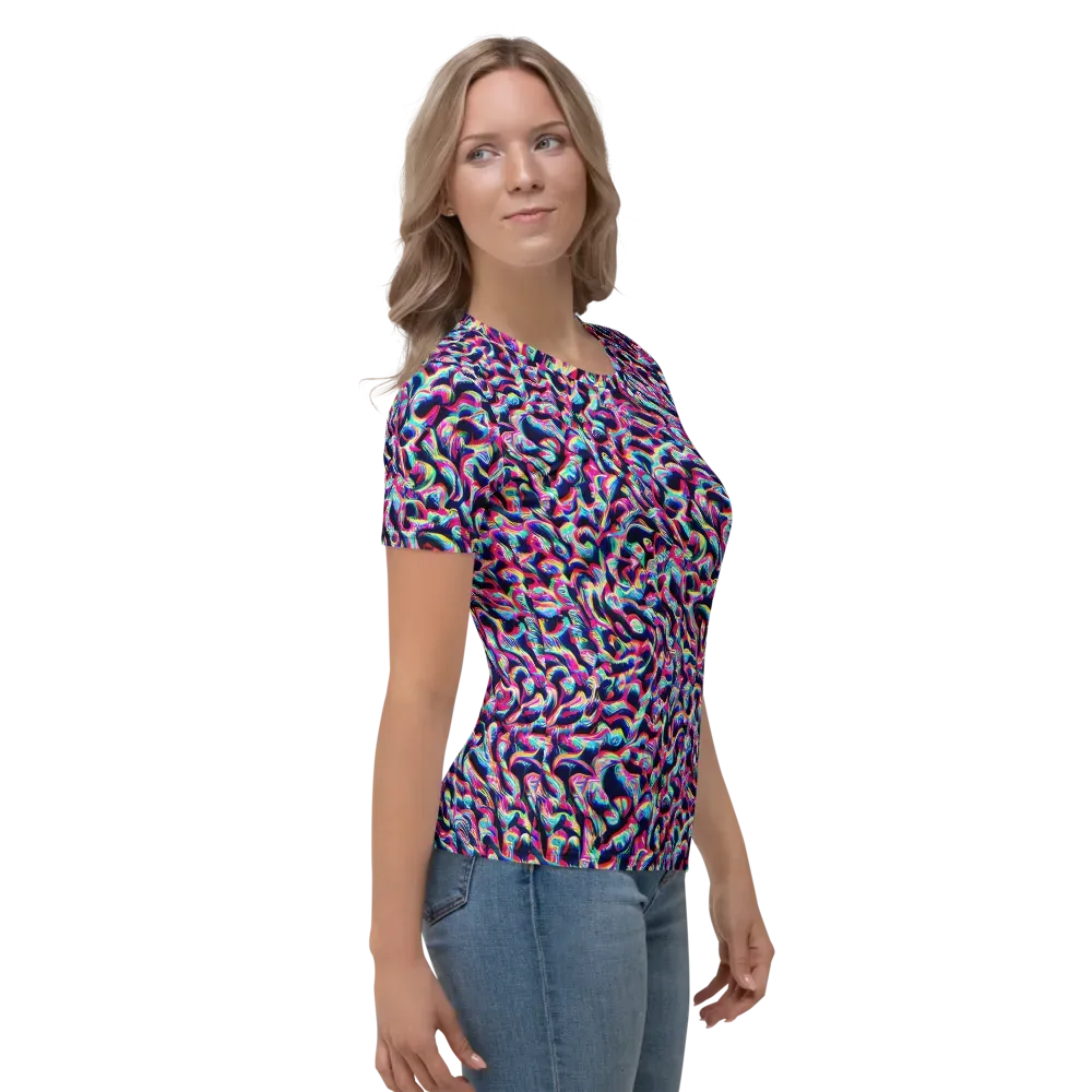 The Chromatic Wave on Women's Crew Neck T-Shirt — Right