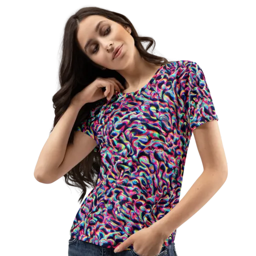The Chromatic Wave on a Women's Crew Neck T-Shirt