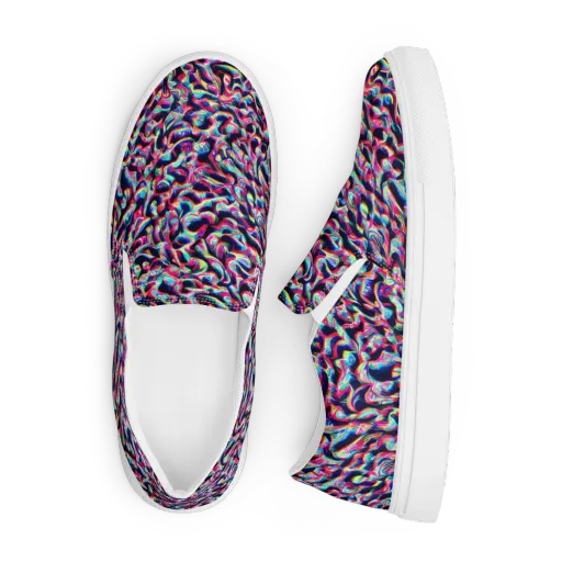 The Chromatic Wave on a Men's Slip-On Canvas Shoes