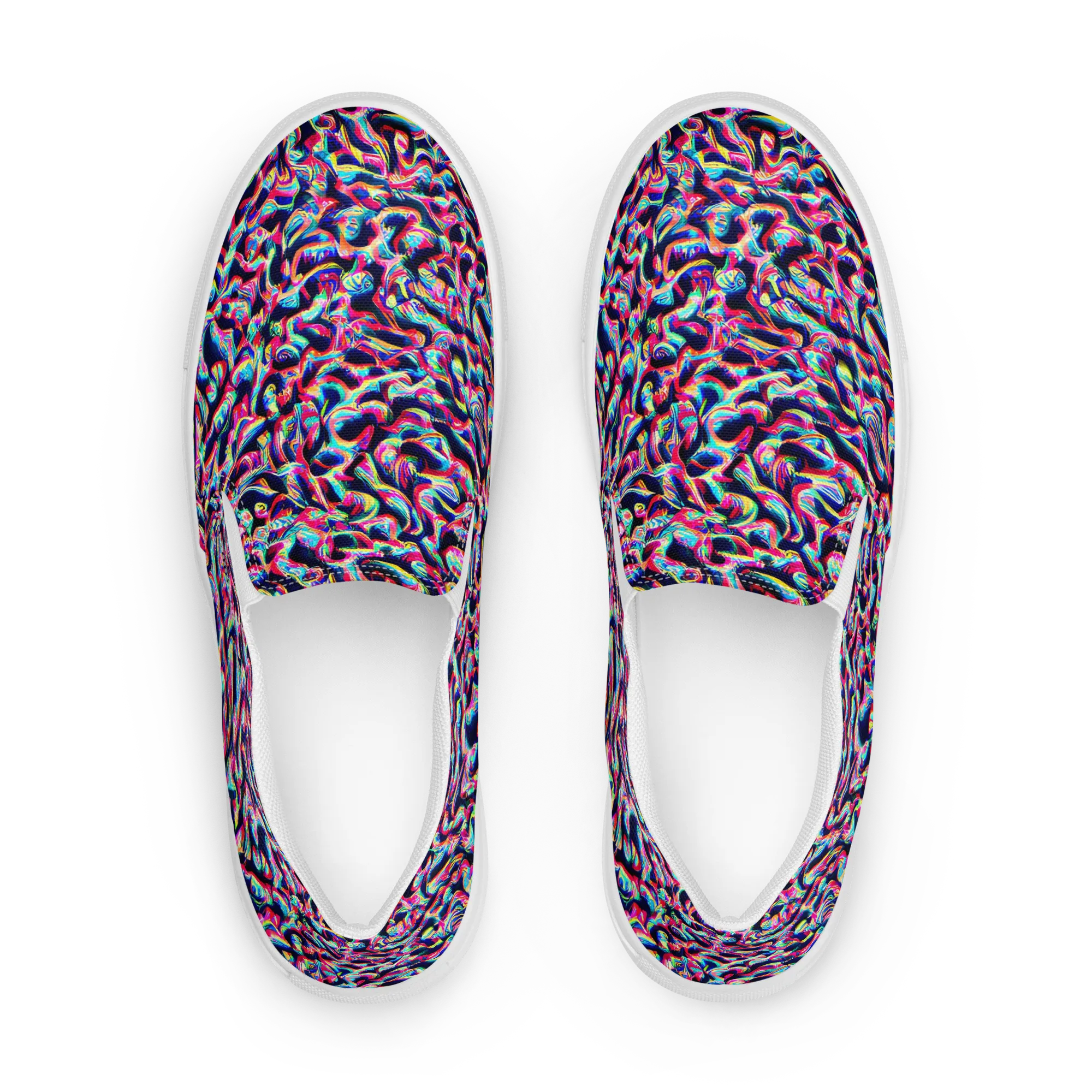 The Chromatic Wave on Women's Slip-On Canvas Shoes — Front