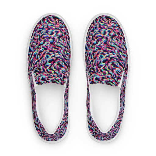 The Chromatic Wave on a Women's Slip-On Canvas Shoes