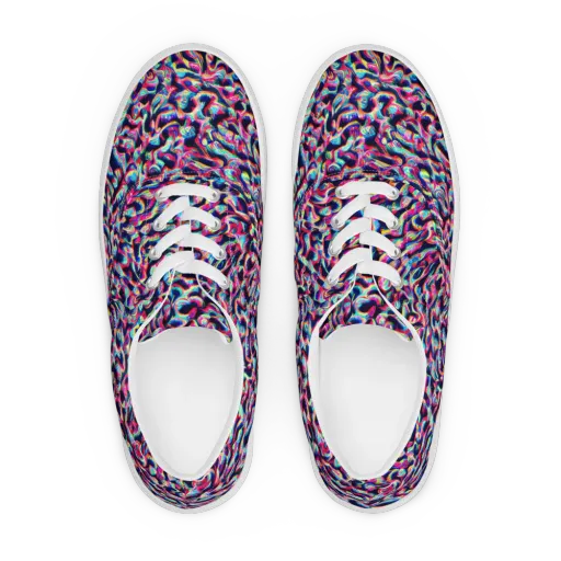 The Chromatic Wave on a Men's Lace-Up Canvas Shoes