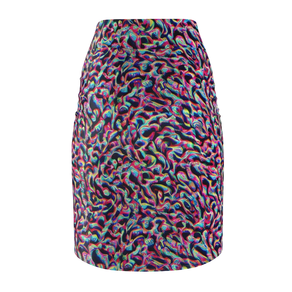 The Chromatic Wave on Pencil Skirt — Back