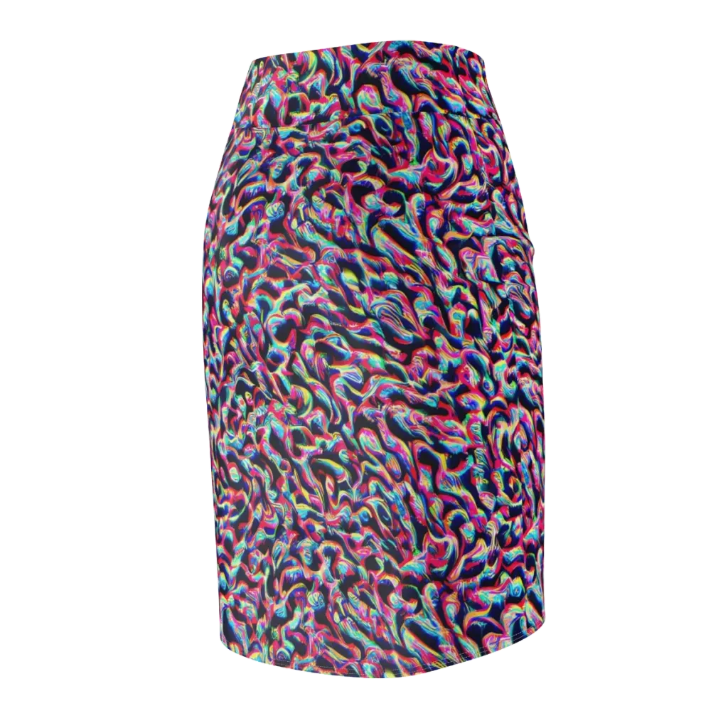 The Chromatic Wave on Pencil Skirt — Back Side