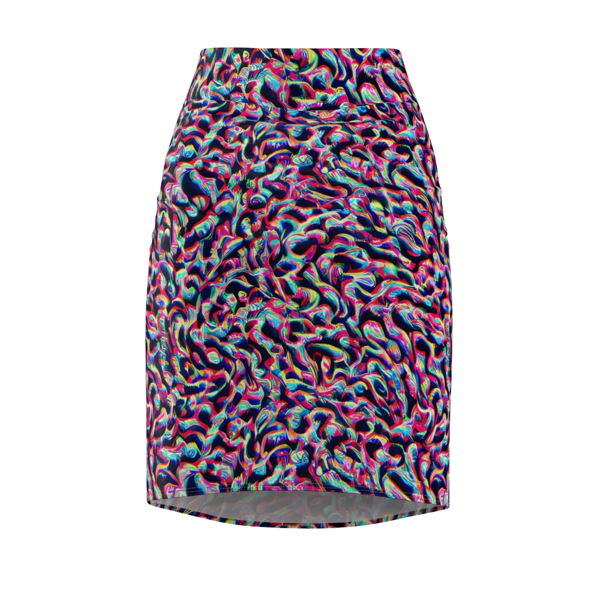 The Chromatic Wave on Pencil Skirt — Front