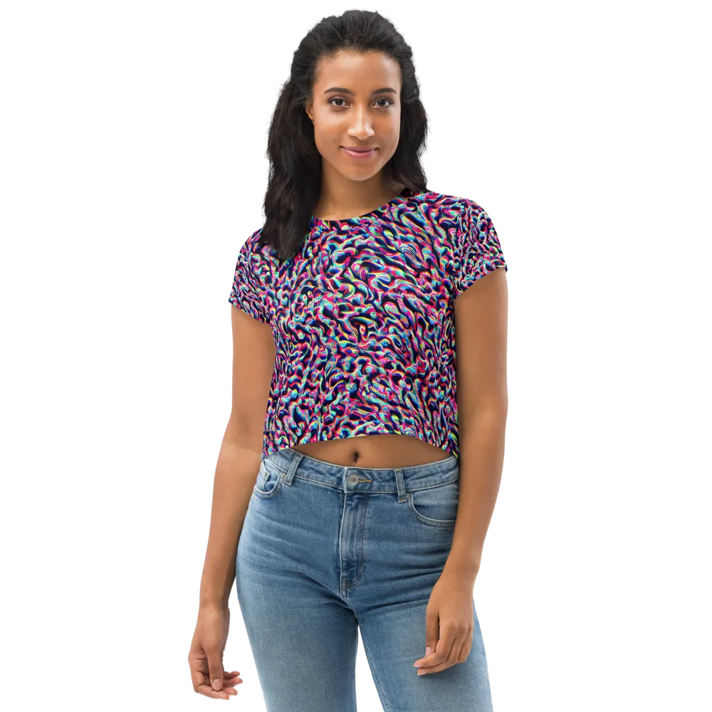 The Chromatic Wave on Crop Tee — Front