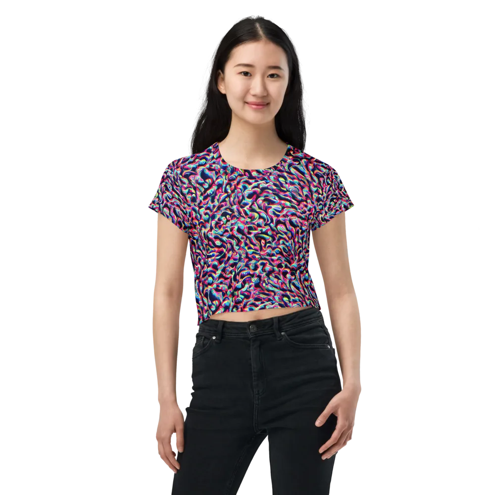 The Chromatic Wave on Crop Tee — Front