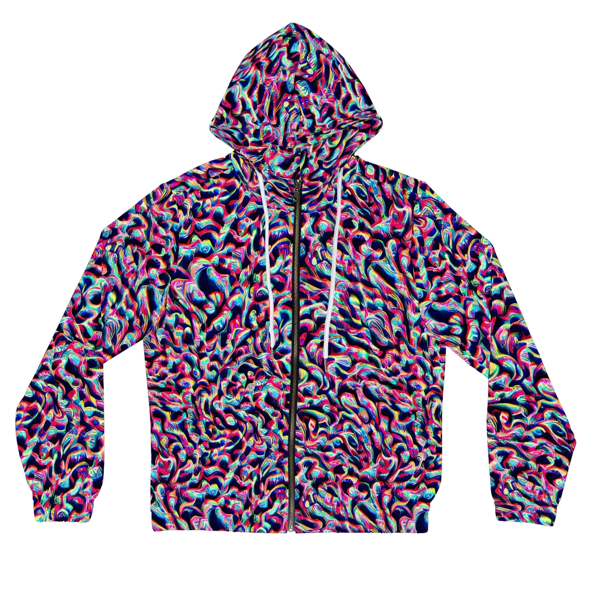 The Chromatic Wave on Women's Full-Zip Hoodie — Front
