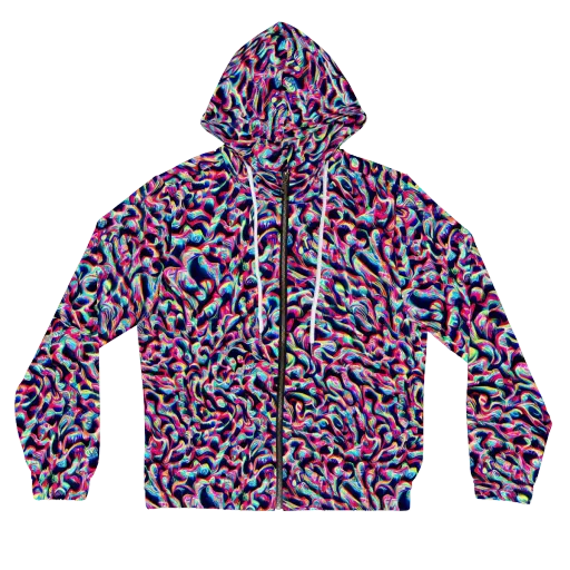 The Chromatic Wave on a Women's Full-Zip Hoodie