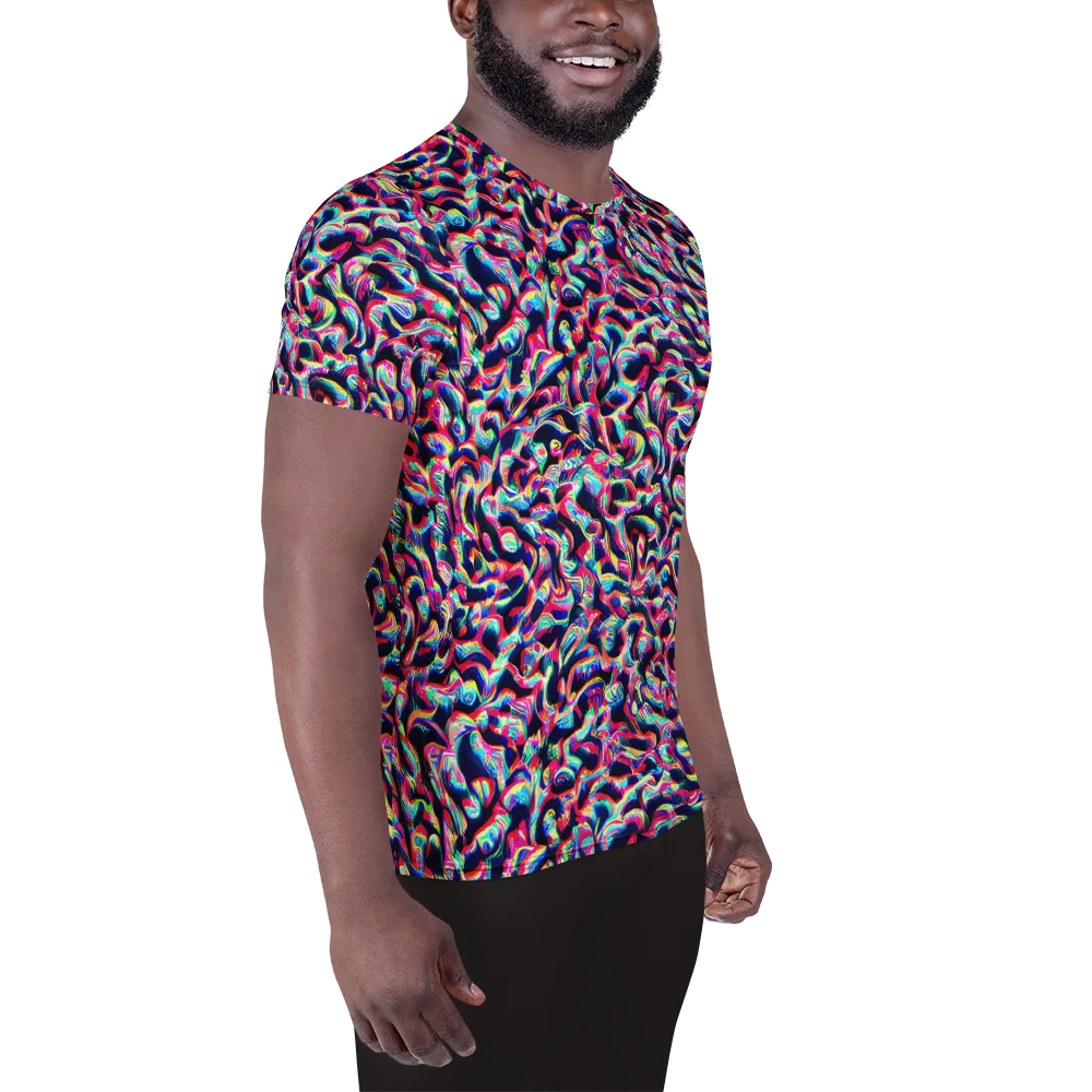 The Chromatic Wave on Men's Athletic T-Shirt — Right