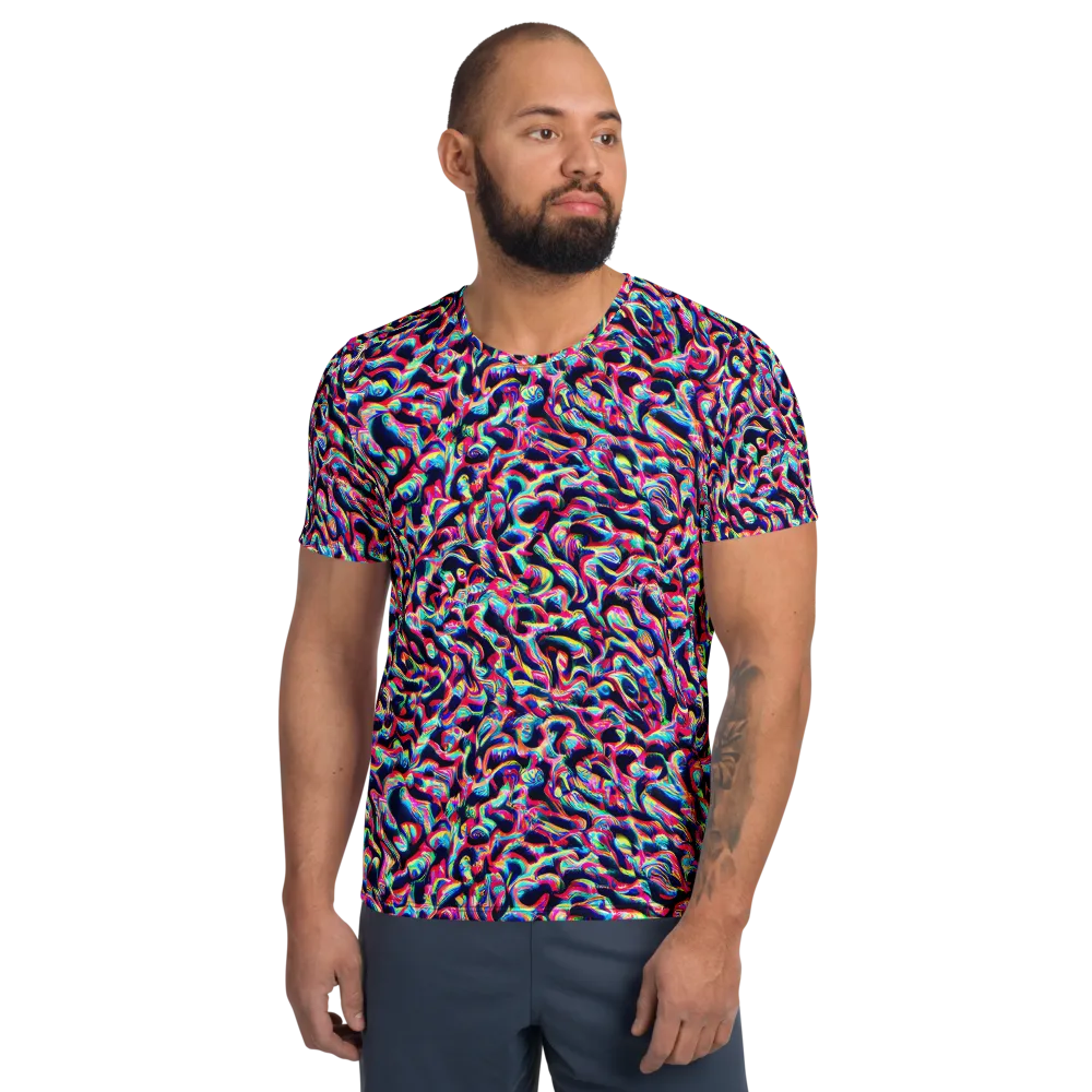 The Chromatic Wave on Men's Athletic T-Shirt — Front