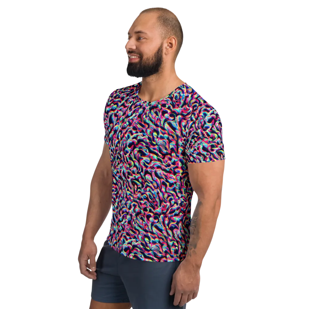 The Chromatic Wave on Men's Athletic T-Shirt — Left