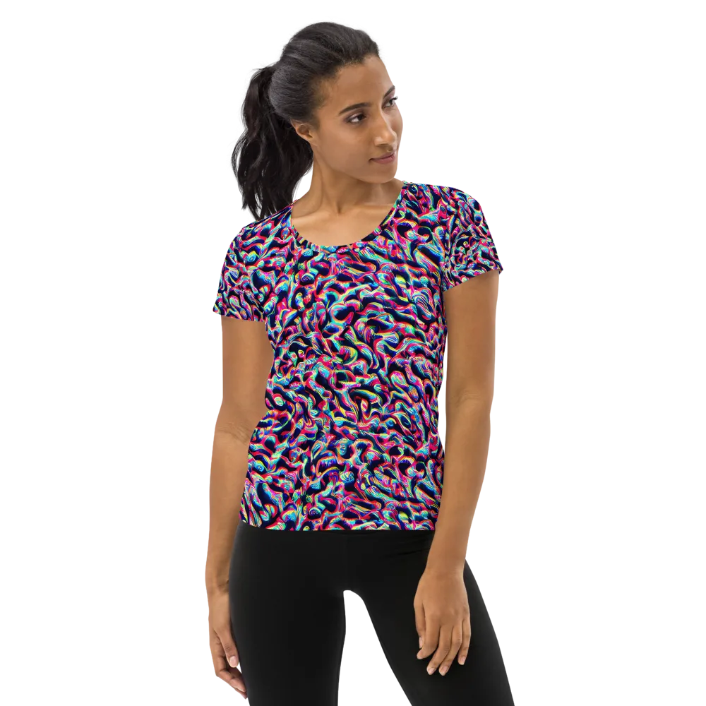 The Chromatic Wave on Women's Athletic T-Shirt — Front